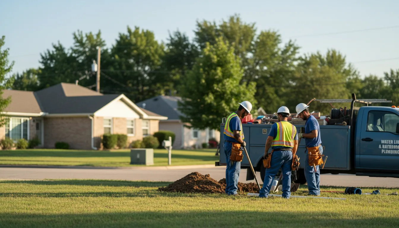 Water line and bathroom plumbing services in Wyoming